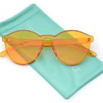 WearMe Pro – Colorful Transparent Round Super Retro Sunglasses (Orange, 59)