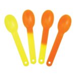 Frozen Dessert Supplies – XL Crazy Color Changing Spoons, Magically Changes From Yellow To Orange When Cold, Extra Durable Birthday Party Spoons – Colorful Plastic Spoons – Made in USA! 25 Count