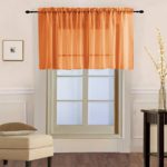 GorgeousHome (V16) 1PC Solid Orange Brick Voile Sheer Versatile Multi Use Luxury Rod Pocket Window Straight Valance Topper Waterfall Swag Treatment 55″ X 18″