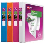 Avery Durable View Binder with 1″ Slant Rings, Assorted, Blue, Orange, Pink, 12 Pack (17018)