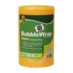 Duck Brand Bubble Wrap Color Cushioning, 12 Inches Wide x 30 Feet Long, Single Roll, Orange (282477)