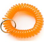 100pcs Orange Color Soft High Quality Spring Spiral Coil Elastic Wrist Band Key Ring Chain
