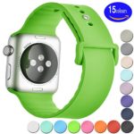 Sundo 42mm M/L Soft Silicone Replacement Wristband Bracelet Band for Apple Watch Nike+ & Sport & Edition,Series 2, Series 1(GREEN 42mm)