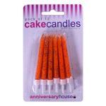 Creative Party Various Colors Glitter Candles (Pack Of 12) (One Size) (Orange)