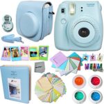 FujiFilm Instax Mini 8 Camera BLUE + Accessories KIT for Fujifilm Instax Mini 8 Camera includes: Custom Mini 8 Case with Strap + Assorted Frames + Photo Album + 4 Color Filters + Selfie Mirror + MORE