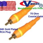 SuperEcable – HDTV Digital Video / Subwoofer / Digital Coax / S/PDIF Patch Cable , RCA Digital Video Coaxial Cable 100 Ft – Cable = Orange Color