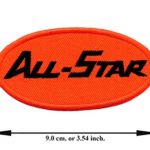 All – Star Colour Orange and Black Embroidered Applique Iron on Patch T-shirt Cap Jeans Bag