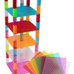 Premium Clear Colors Blue, Clear, Green, Magenta, Orange, and Red Stackable Base Plates – 12 Pack 6″ x 6″ Baseplate Bundle with 100 New and Improved 2×2 Stackers – Compatible with All Major Brands