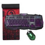 MARVO KM400 Gaming Keyboard LED Mouse and Large Mouse pad Combo 3 Color Backlit Keyboards 7 Color 2400DPI Mice 27.6″x8.8″ Extended Mouse mat Mouse Keyboard Set for PC/Laptops/Computer
