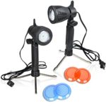Emart Photography Continuous 12 LED Lamp Table Top Light Studio Portable Lighting Kit with Color Gel Filters – 2 Pack