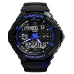 Fashion Led Light Calendar Waterproof&shockproof Men Digital Electronic Outdoor Wrist Sport Watch-4 LED Colors