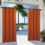Exclusive Home Curtains Indoor/Outdoor Solid Cabana Grommet Top Window Curtain Panel Pair, Mecca Orange, 54×96