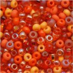 Jablonex Czech Seed Beads, 1-Ounce, Size 6/0, L.A. Sunset Orange
