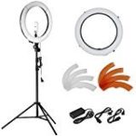 Neewer 18 inches 55W LED 5500K Dimmable Ring Light Kit Includes: (1)SMD Ring Light+(1)45-102 inches Light Stand+(1)Tripod Mount+(1)Diffuser+(1)Phone Holder for Video, Makeup, Portrait and Photography