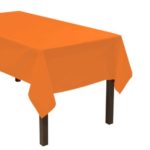 Party Essentials Heavy Duty Plastic Table Cover Available in 44 Colors, 54″ x 108″, Neon Orange
