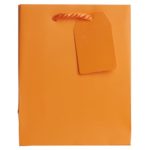 Jillson Roberts Bulk Small Gift Bags Available in 14 Colors, Orange Matte, 120-Count