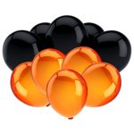 Hicarer 100 Pieces 10 Inches Party Balloons Latex Balloons for Halloween Decoration, Black and Orange