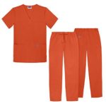Sivvan Unisex Classic Scrub Set V-neck Top / Drawstring Pants (Available in 12 Solid Colors) – S8400 – MND – M