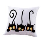 Howstar Decorative Halloween Sofa Pillowcase Square Linen Throw Pillow Cover 18 Inch (B)