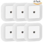 Uigos LED Night Light Lamp with Smart Sensor Dusk to Dawn Sensor , Daylight White , 0.5W Plug-in , 6-Pack