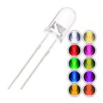 Chanzon 100pcs (10 colors x 10pcs) 5mm Light Emitting Diode LED Lamp Assorted Kit for Arduino Warm White Red Yellow Green Blue Orange UV Pink Lights