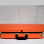 Bobelock 1047 Fiberglass Orange Half Moon Violin Case – NEW Color!