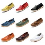 CIOR Women’s Genuine Leather Loafers Casual Moccasin Driving Shoes Indoor Flat Slip-on Slippers