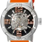 Elini Barokas Men’s ‘Spirit’ Automatic Stainless Steel and Silicone Casual Watch, Color:Orange (Model: ELINI-20025-01-OAS)