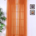 LuxuryDiscounts 1 PC Solid Rod Pocket Sheer Window Curtain Treatment Drape Voile Panel In Variety Of Colors (54″ X 63″, Orange)