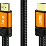 IBRA Orange HDMI Cable 3ft – HDMI 2.0 (4K) Ready – 18Gbps- 28AWG Braided Cord -Gold Plated Connectors – Ethernet, Audio Return – Video 4K 2160p, HD 1080p, 3D – Xbox PlayStation PS3 PS4 PC Apple TV