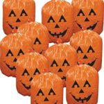 10 Plastic Halloween Jack-o-lantern Pumpkin Leaf Bags Yard Decorations
