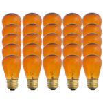 Amber S14-11w Bulb – Patio string light replacement Bulb – 25 Bulbs