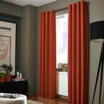 Midwest (WC86) Different Colors and Sizes1 Panel Drape Window Treatment Curtain Thermal Insulated White Coating Blackout Antique Grommets Solid Color (63″ SHORT, ORANGE)