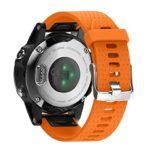 ANCOOL for Garmin Fenix 5S Band 20mm Width Easy Fit Soft Silicone Watch Band With Silver Color Metal Buckle for Fenix 5S – Orange