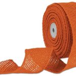 Ribbons Solid Color – Orange Wired Burlap Ribbon, 2″ x 10 Yds (1 Roll) – BOWS-BURLAP-33