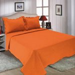 All for You 3PC Reversible Quilt set, Bedspread and Coverlet-orange color (orange, king)