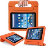 AVAWO Kids Case for Fire 7 2017 – Light Weight Shock Proof Handle Kid-Proof Case for Fire 7 inch Display Tablet (7th Generation – 2017 release), Orange