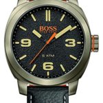 BOSS Orange Men’s ‘CAPE TOWN’ Quartz Stainless Steel and Leather Casual Watch, Color:Black (Model: 1513409)