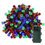 Qedertek Battery Operated Christmas String Lights, 50ft 200 LED Fairy Decorative Garden Lights with Timer for Indoor/Outdoor, Home, Patio, Lawn and Party Decorations, Waterproof(Multi-Color)