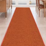 Custom Size BURNT-ORANGE Solid Plain Rubber Backed Non-Slip Hallway Stair Runner Rug Carpet 22 inch Wide Choose Your Length 22in X 11ft
