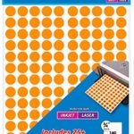 Pack of 2100 3/4″ Round Color Coding Circle Dot Labels, Neon Orange, 8 1/2″ x 11″ Sheet, Fits Any Printer