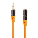 PlugLug – 3.5mm 4 FT Premium Auxiliary Audio Cable (Orange) – Male to Female for Headphones, iPods, iPhones, iPads, Home / Car Stereos and More