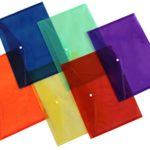 Lightahead LA-7550 Clear document folder with snap button,Premium Quality Poly Envelope, US LETTER / A4 size, Set of 12 in 6 assorted Colors, Blue, Green, Orange, Yellow, Purple, Maroon