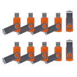 Enfain 8GB USB 2.0 Flash Memory Drives 10 Pack Orange – Color Bright and Easy to Find