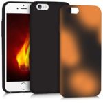 kwmobile Protective case for Apple iPhone 6 / 6S with color change – Color changes with heat – TPU silicone case cover in black orange