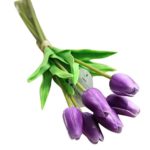 Artificial Fake Flowers,Han Shi Tulip Bouquet Floral Wedding Party Home Decor Hydrangea (S, Purple)