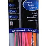 Cambridge Zipits Vivid 120 pcs- 4″, 8″, 11″ Cable Ties Assortment, 8 Assorted Colors