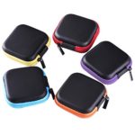 eBoot Square Earphone Cases Earbud Carrying Case Storage Bags for Cellphone Headset and USB Cables, 5 Colors