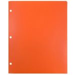 JAM Paper Heavy Duty 2 Pocket 3 Hole Punched Plastic Folder – Orange – 6 Folders per Pack