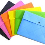 Cypress Lane Poly Envelopes with Snap Button Closure, Set of 6 Mixed Colors Set, Pink/Orange/Yellow/Green/Blue/Black, Letter Size and A4 Size